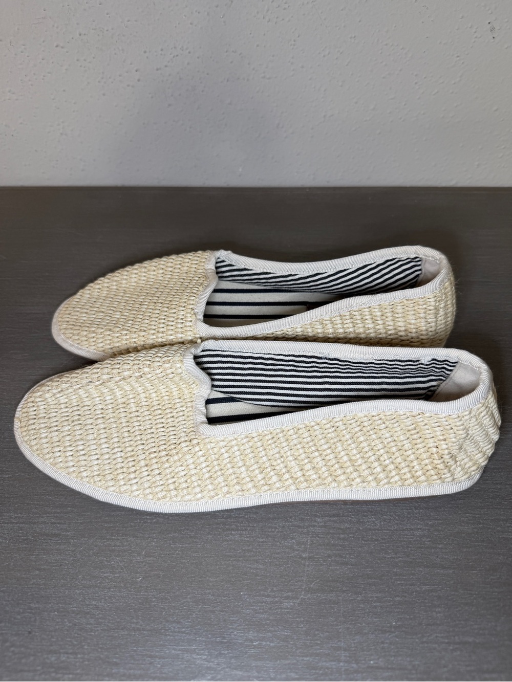 Clorinda Antinori Beige Woven Raffia Slip On Shoes Made Italy EU 38 US Women’s 8 - Picture 2 of 6